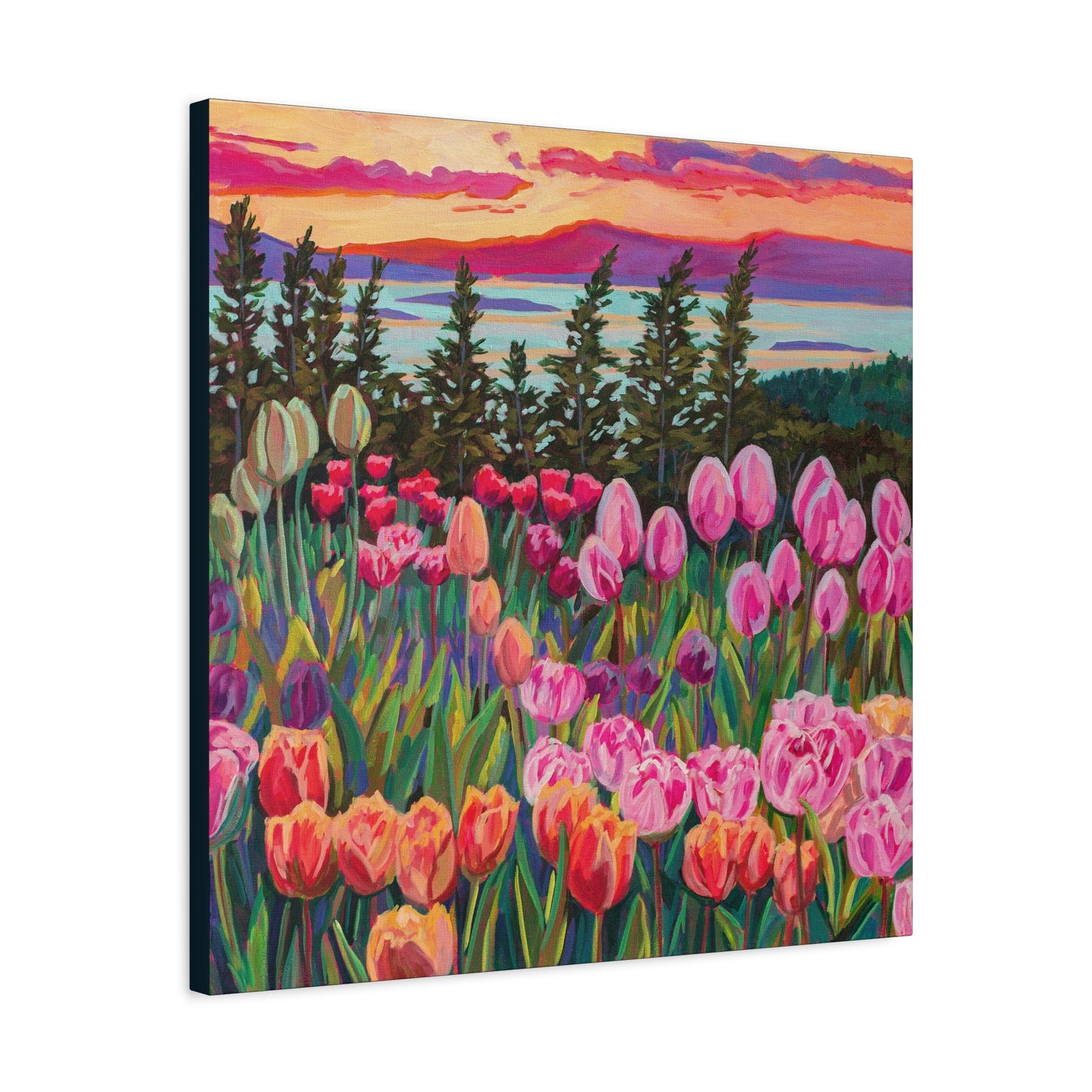 Wonder garden series- Tulip Sunset—Matte Canvas, Stretched, 1.25"