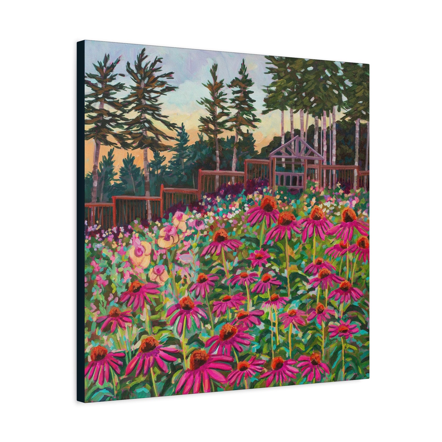 Wonder garden series- Purple Cornflowers—Matte Canvas, Stretched, 1.25"