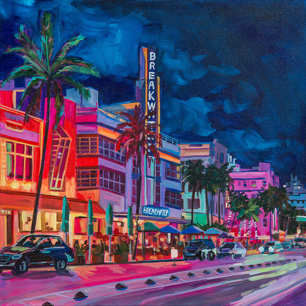 The Breakwater Hotel- South Beach Miami painting