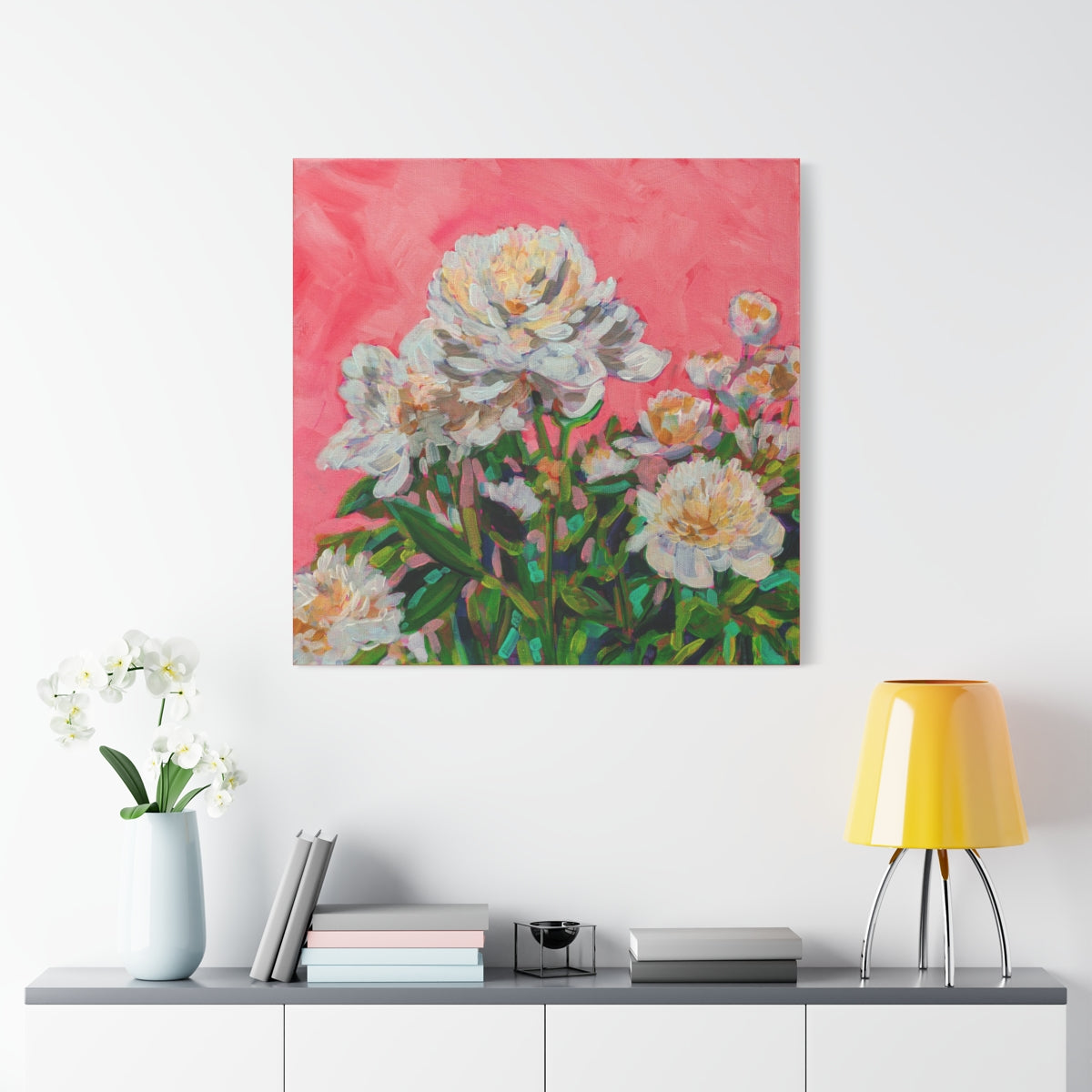 White Peonies—Matte Canvas, Stretched, 1.25"