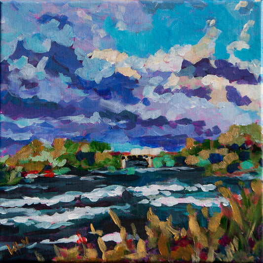 Painting of Rushing water near Niagara Falls