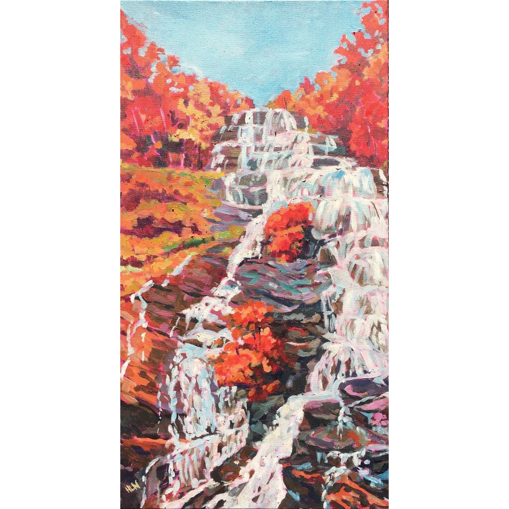 Fall foilage and Waterfall painting in Northern Georgia