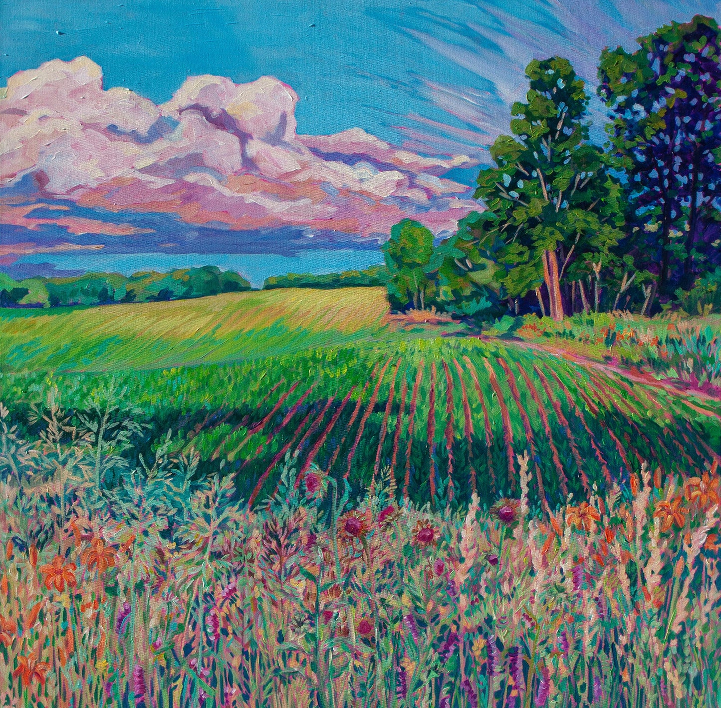 right panel of heartland farmland painting
